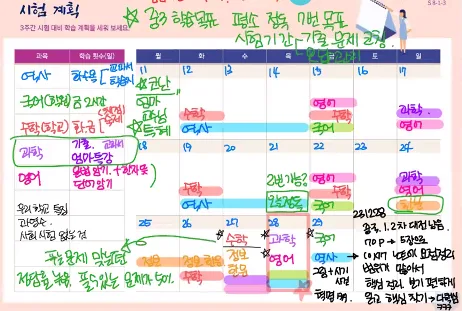 시험 코칭 실제 자료
